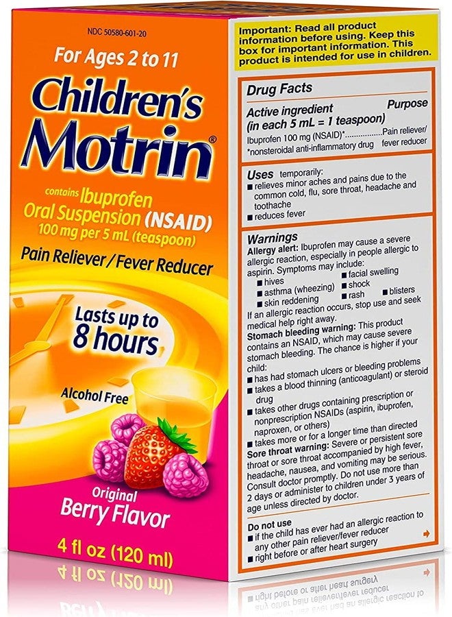Motrin Child Berry Liq Size 4 Fluid Ounce, Pack of 6 - Image 4
